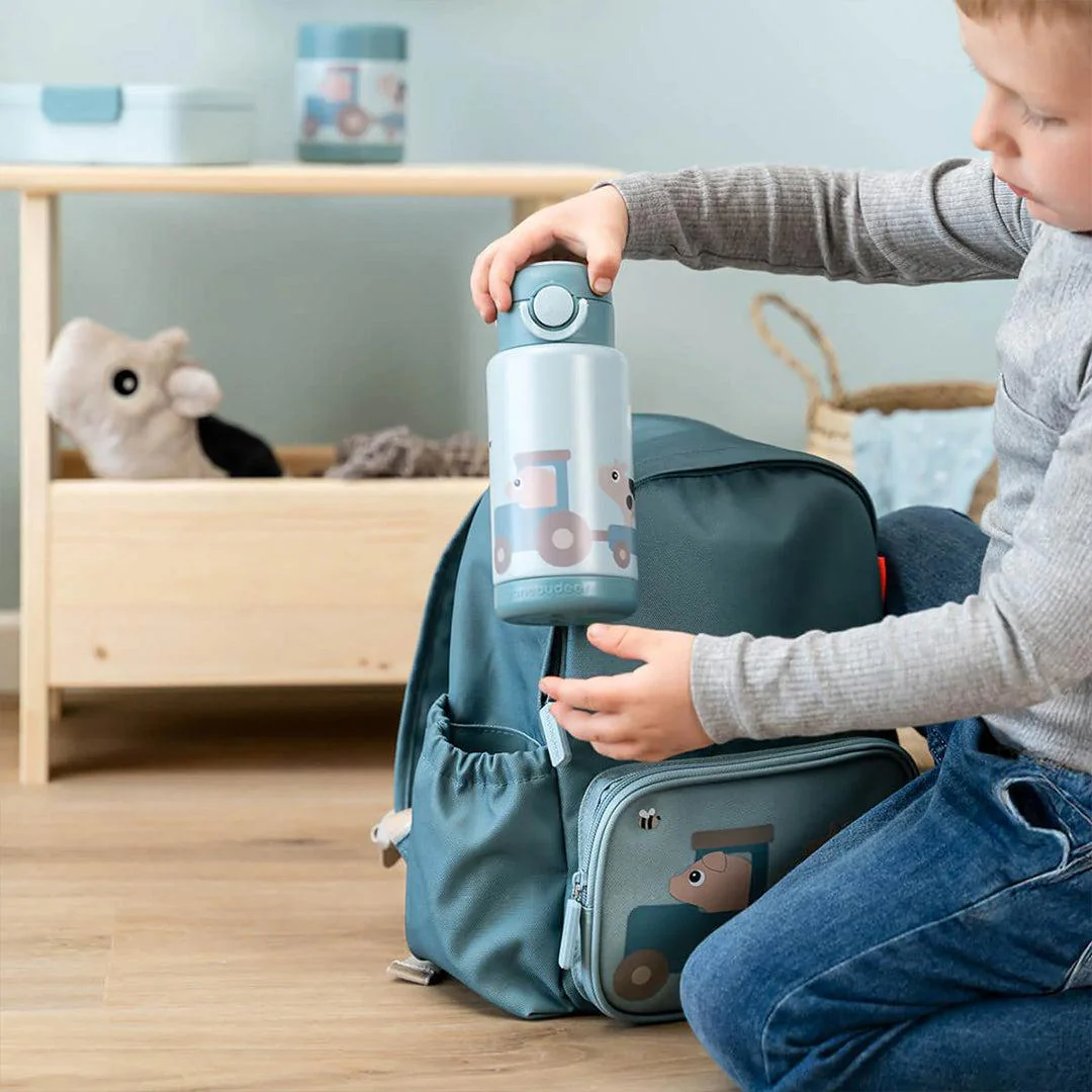 Done by Deer Insulated Bottle - Tiny Farm Blue - Image 2