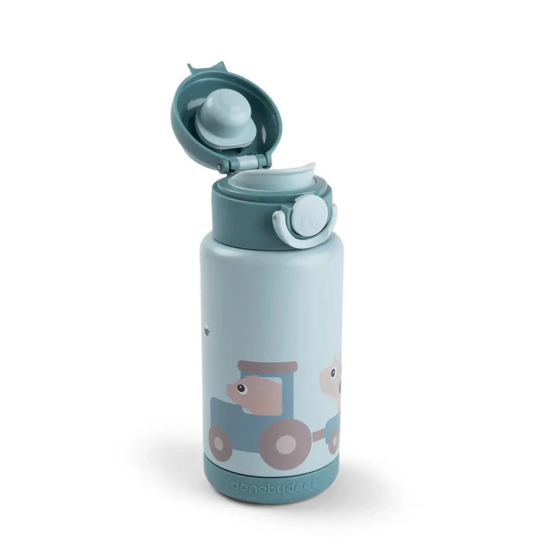 Done by Deer Insulated Bottle - Tiny Farm Blue - Image 5