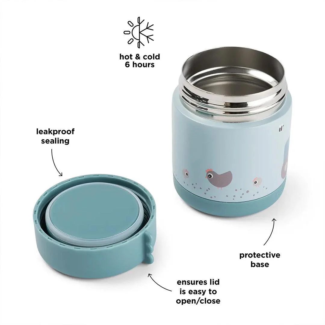 Done by Deer Insulated Food Jar - Tiny Farm Blue - Image 3