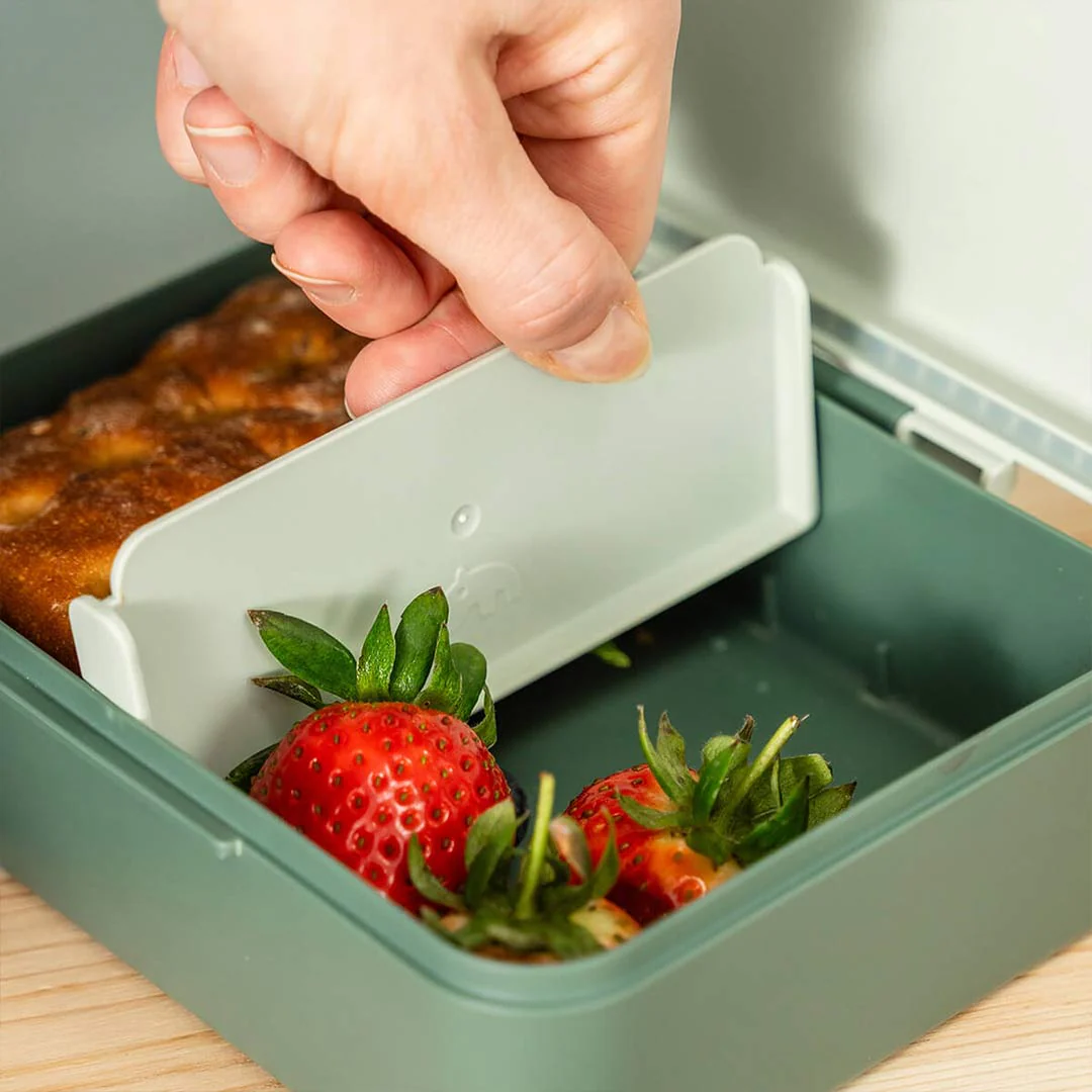 Done by Deer Lunch Box With Divider - Tiny Trails Green - Image 3