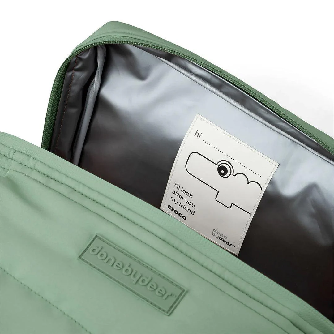 Done by Deer Quilted Insulated Bag - Croco Green - Image 5