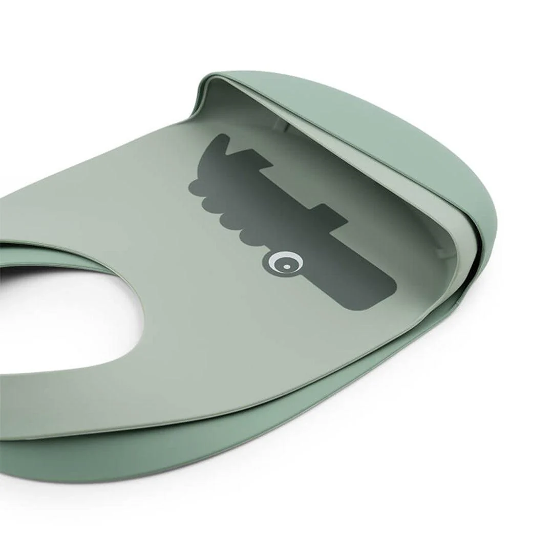 Done by Deer Silicone Bib 2-pack - Green - Croco - Image 2
