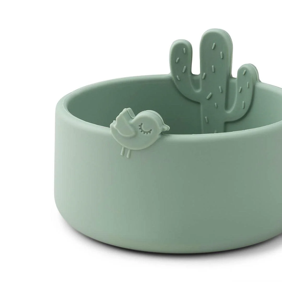 Done by Deer Silicone Bowl Set 2 Pieces - Sand/Green - Lalee - Image 6