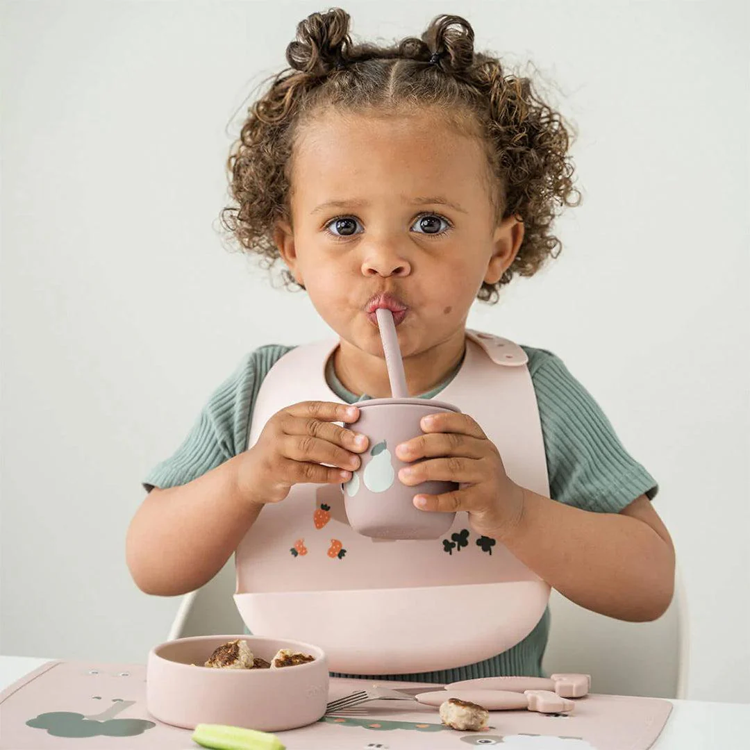 Done by Deer Silicone Straw Cup 2 Pack - Tiny Farm Powder - Image 2