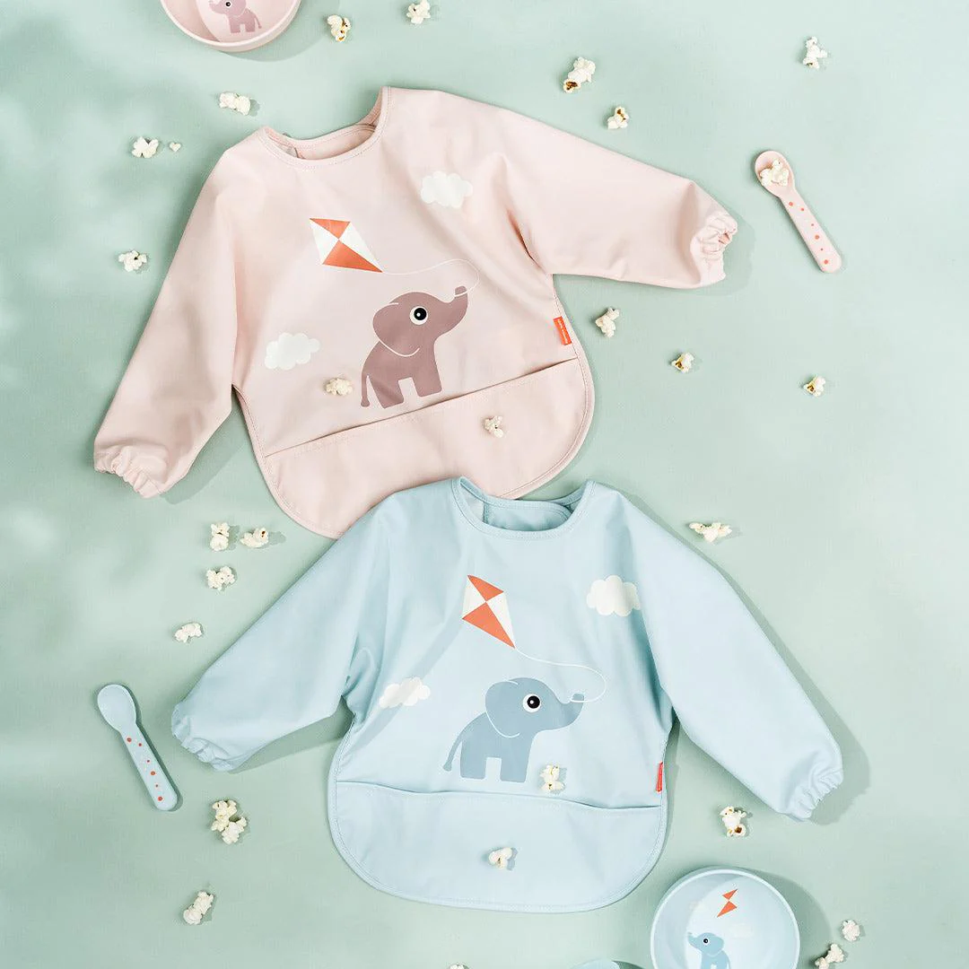 Done by Deer Sleeved Pocket Bib - Blue - Image 3