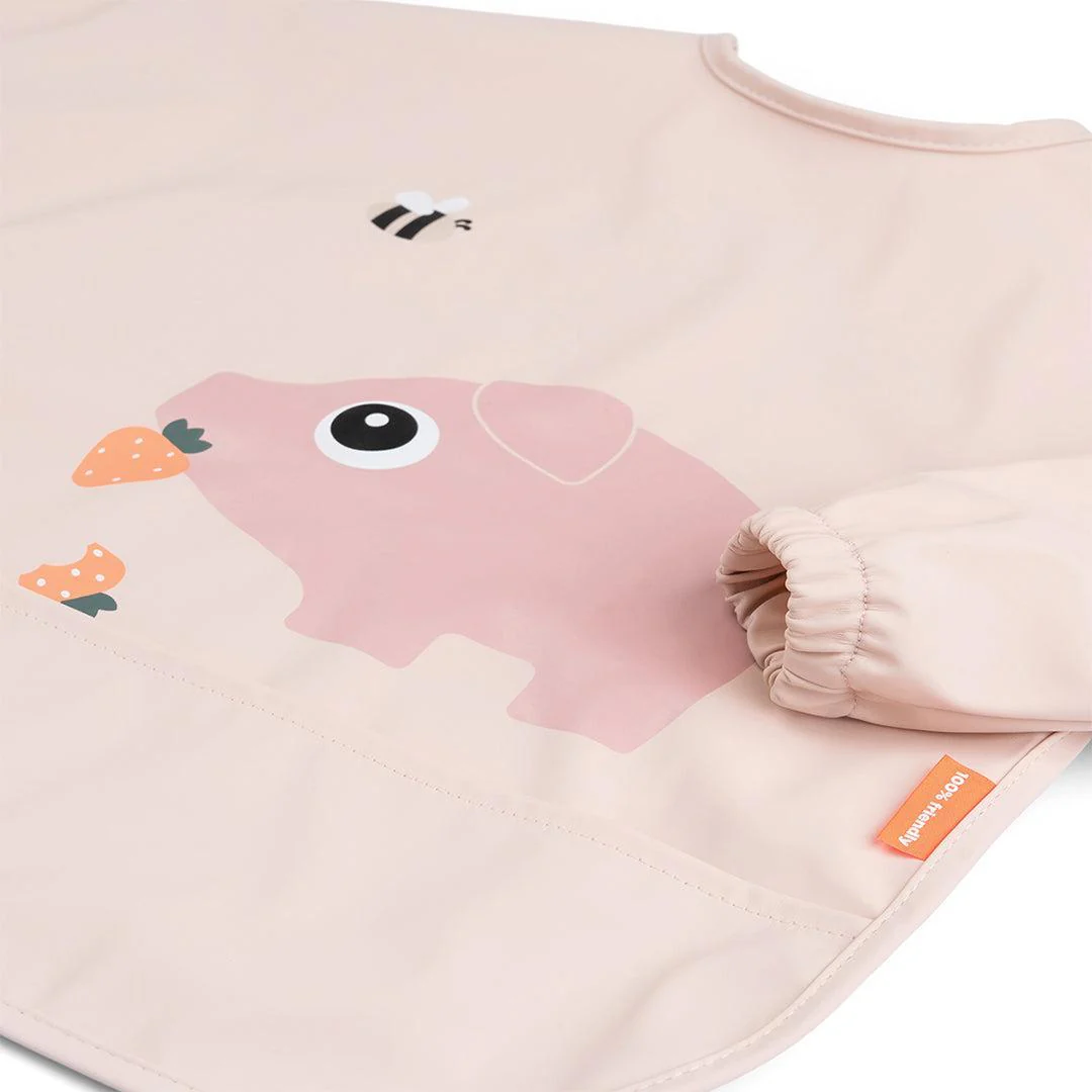 Done By Deer Sleeved Pocket Bib - Tiny Farm Powder - Image 3