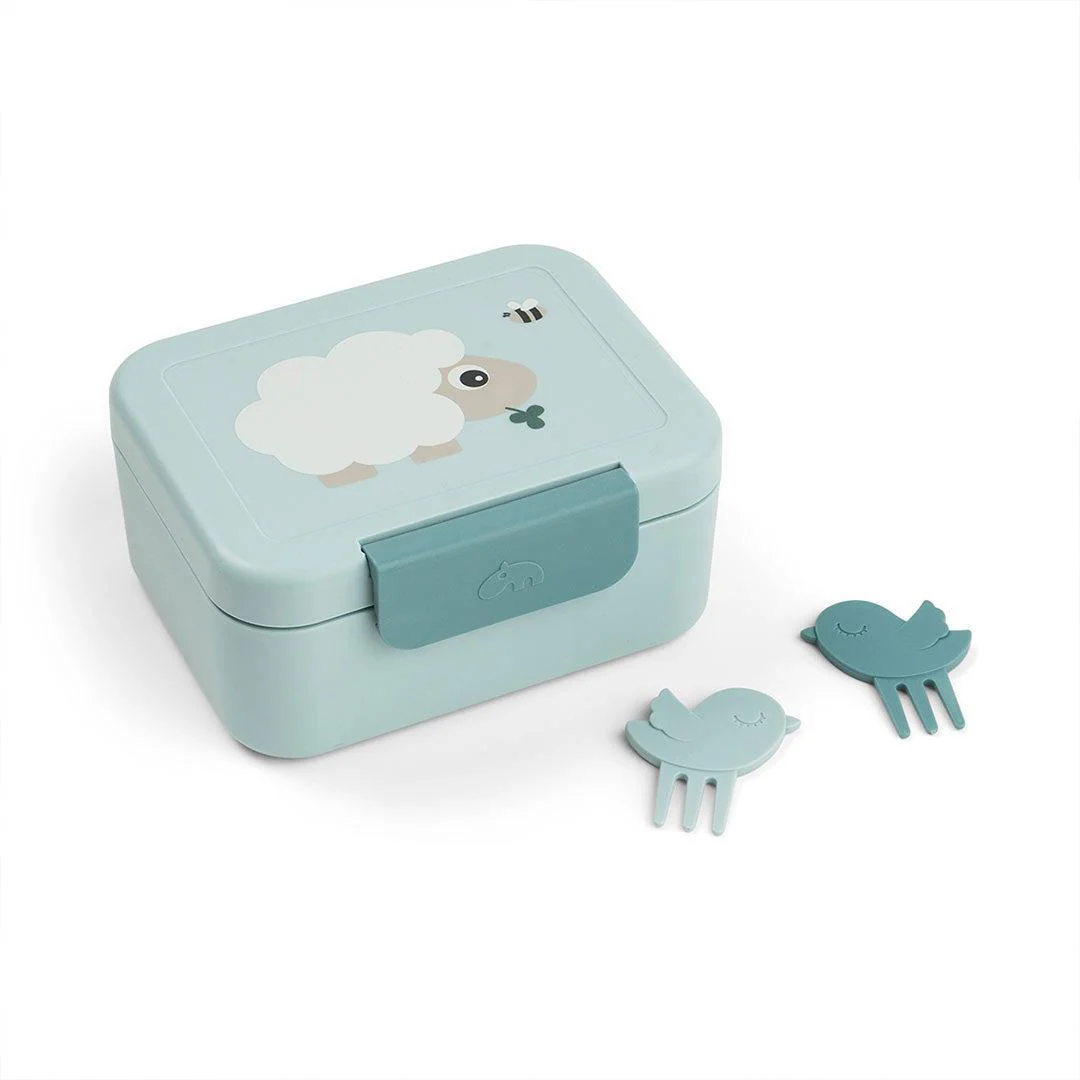 Done by Deer Tiny Lunch Box With Snack Picks - Tiny Farm Blue