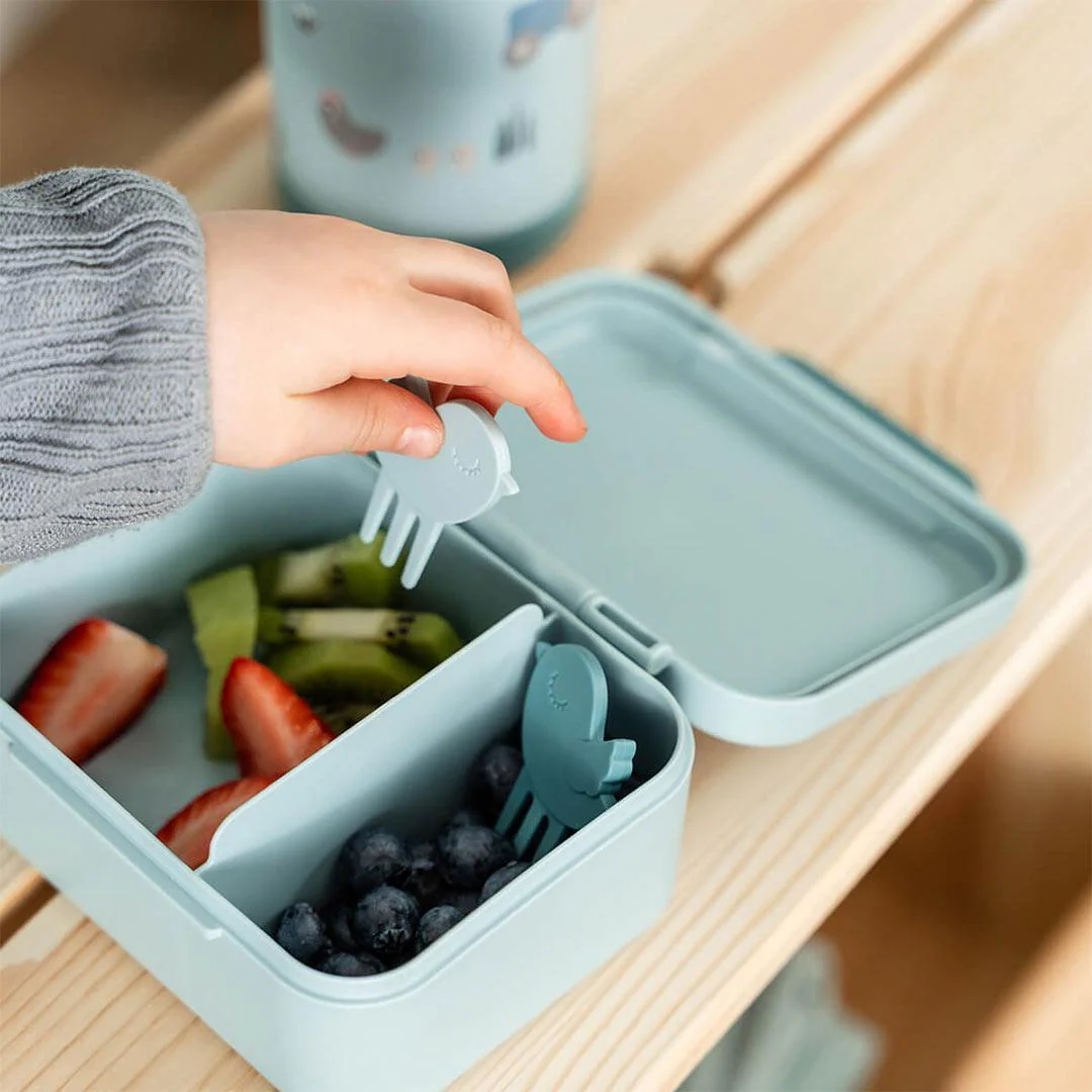 Done by Deer Tiny Lunch Box With Snack Picks - Tiny Farm Blue - Image 2