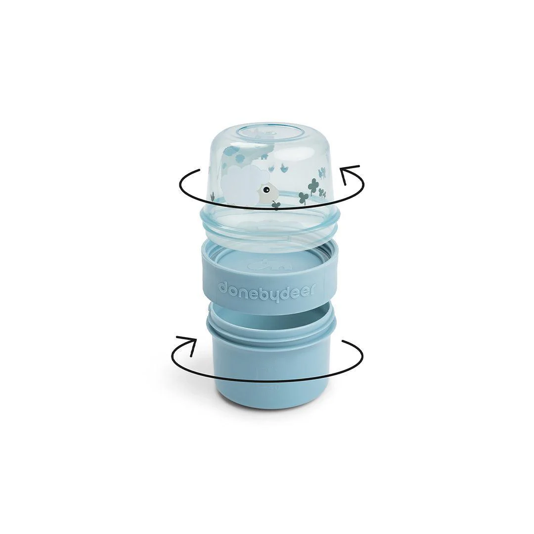 Done By Deer To Go 2-way Snack Container - Tiny Farm Blue - Image 2