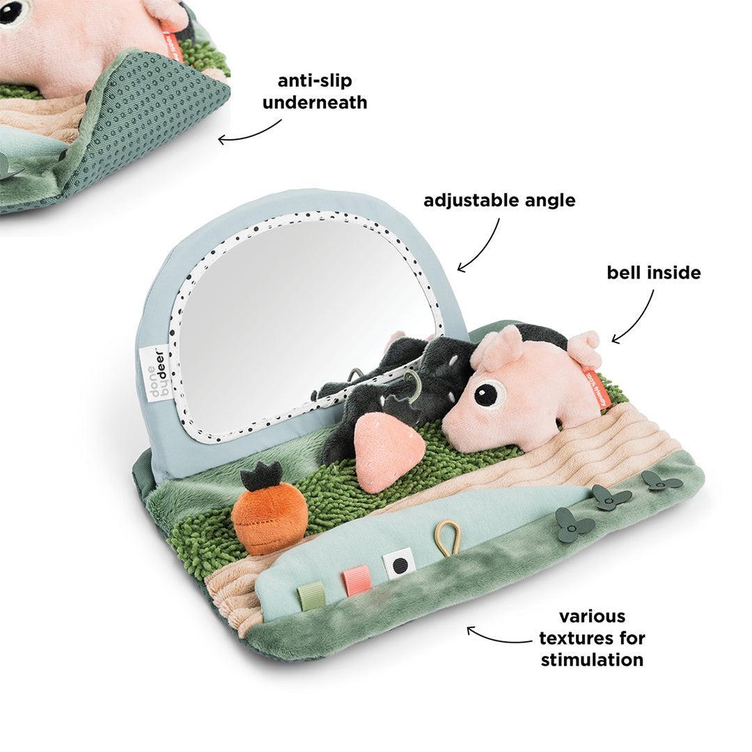 Done By Deer Tummy Time Sensory Mirror - Tiny Farm Colour Mix - Image 2
