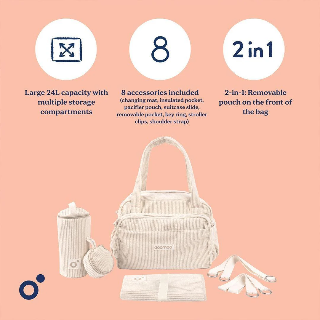 Doomoo Changing Bag - Fluffy Corduroy Beige - Image 3