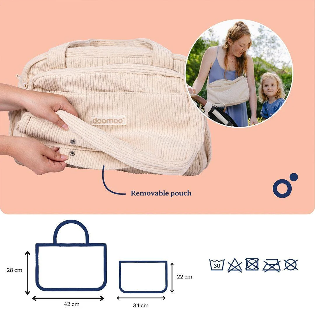 Doomoo Changing Bag - Fluffy Corduroy Beige - Image 7