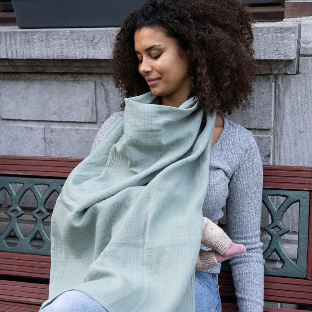 Doomoo Mom N Play Breastfeeding Cape - Green - Image 3