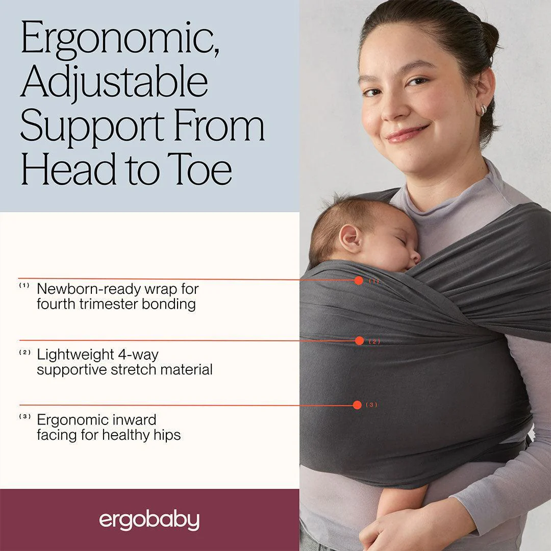 Ergobaby Aura Baby Wrap - Soft Black - Image 3