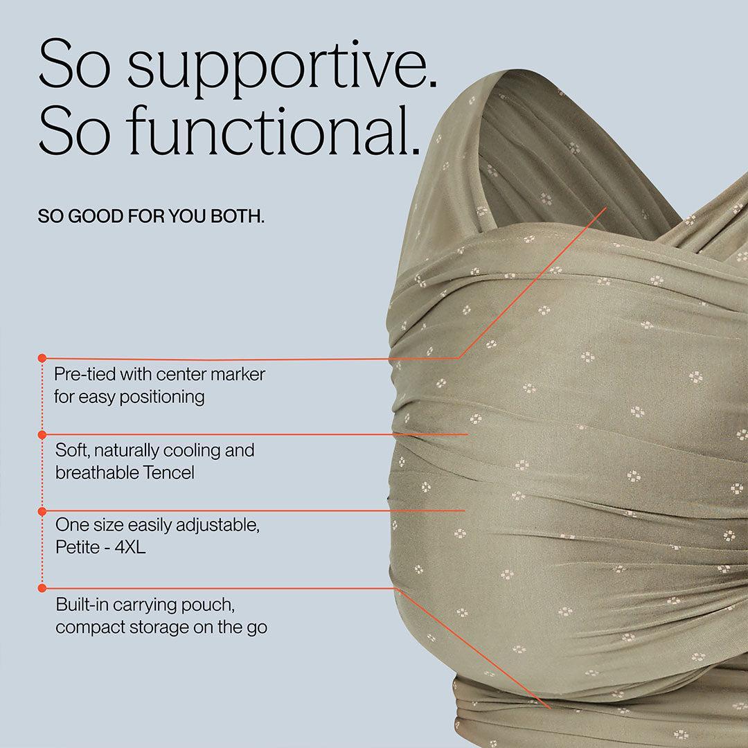 Ergobaby Aura Wrap Sustainable Knit - Olive Diamonds - Image 4