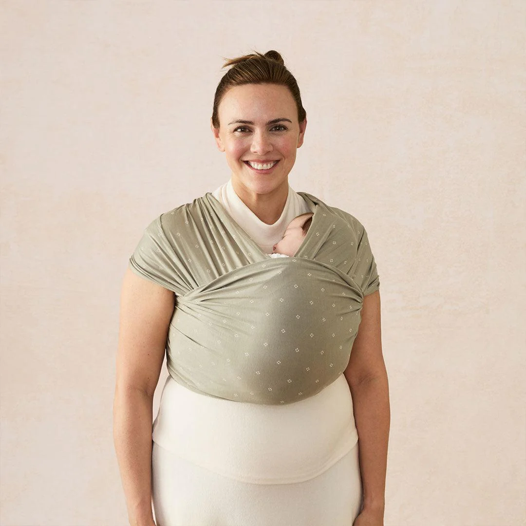 Ergobaby Aura Wrap Sustainable Knit - Olive Diamonds - Image 8