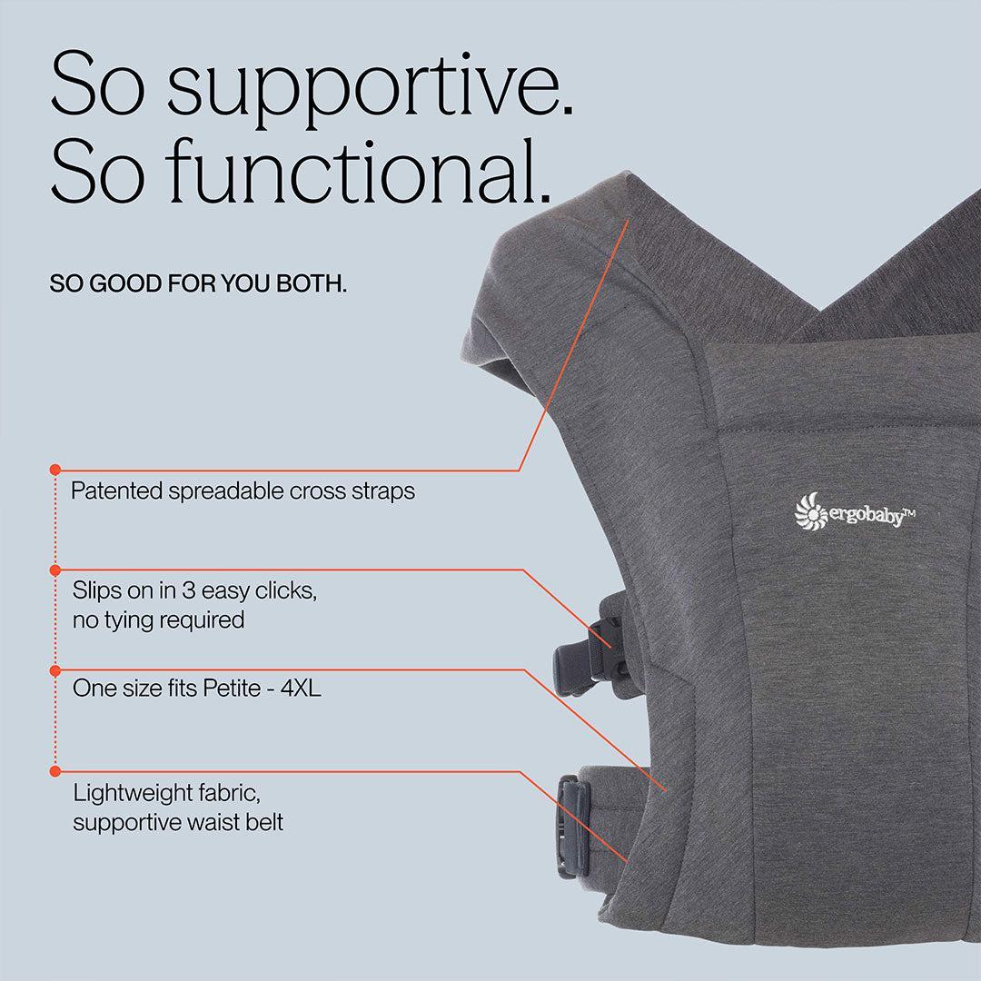 Ergobaby Embrace Newborn Carrier - Heather Grey - Image 4
