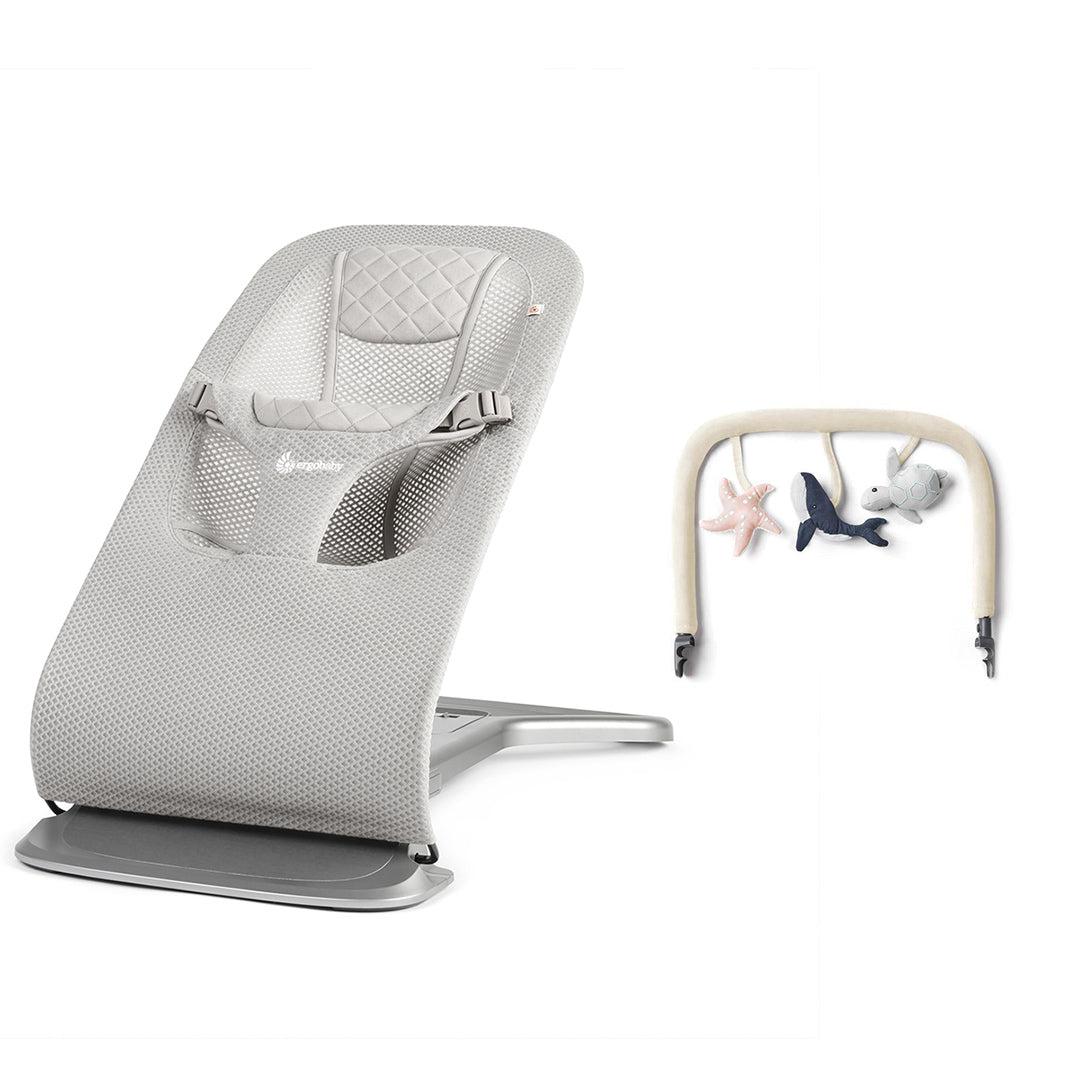 Ergobaby Evolve Mesh Baby Bouncer - Light Grey - Image 10