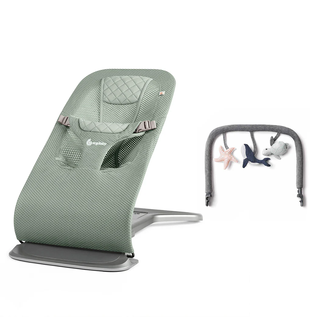 Ergobaby Evolve Mesh Baby Bouncer - Sage Green - Image 14