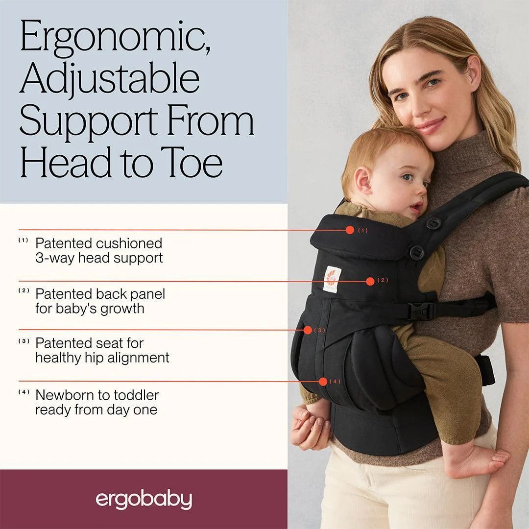 Ergobaby Omni Classic Cotton Baby Carrier - Pure Black - Image 3