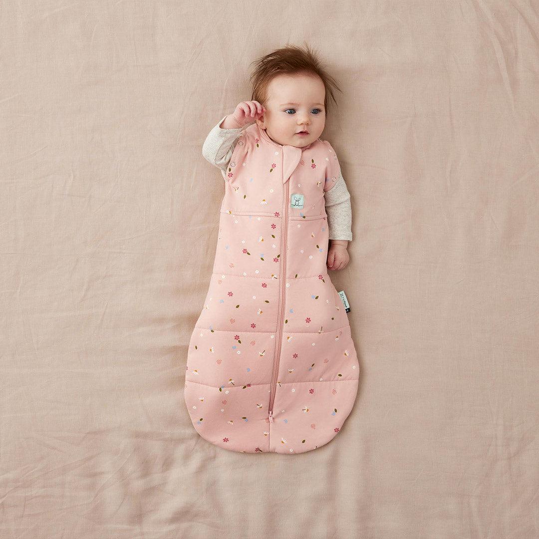 ergoPouch Organic Winter Cocoon Swaddle Sleeping Bag - 2.5 TOG - Pink Daisies - Image 6