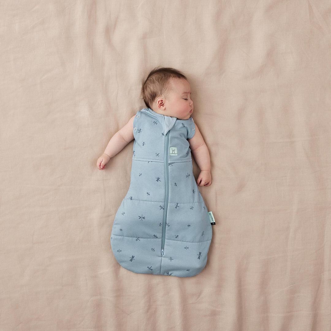 ergoPouch Organic Winter Cocoon Swaddle Sleeping Bag - 2.5 TOG - Blue Dragonflies - Image 7