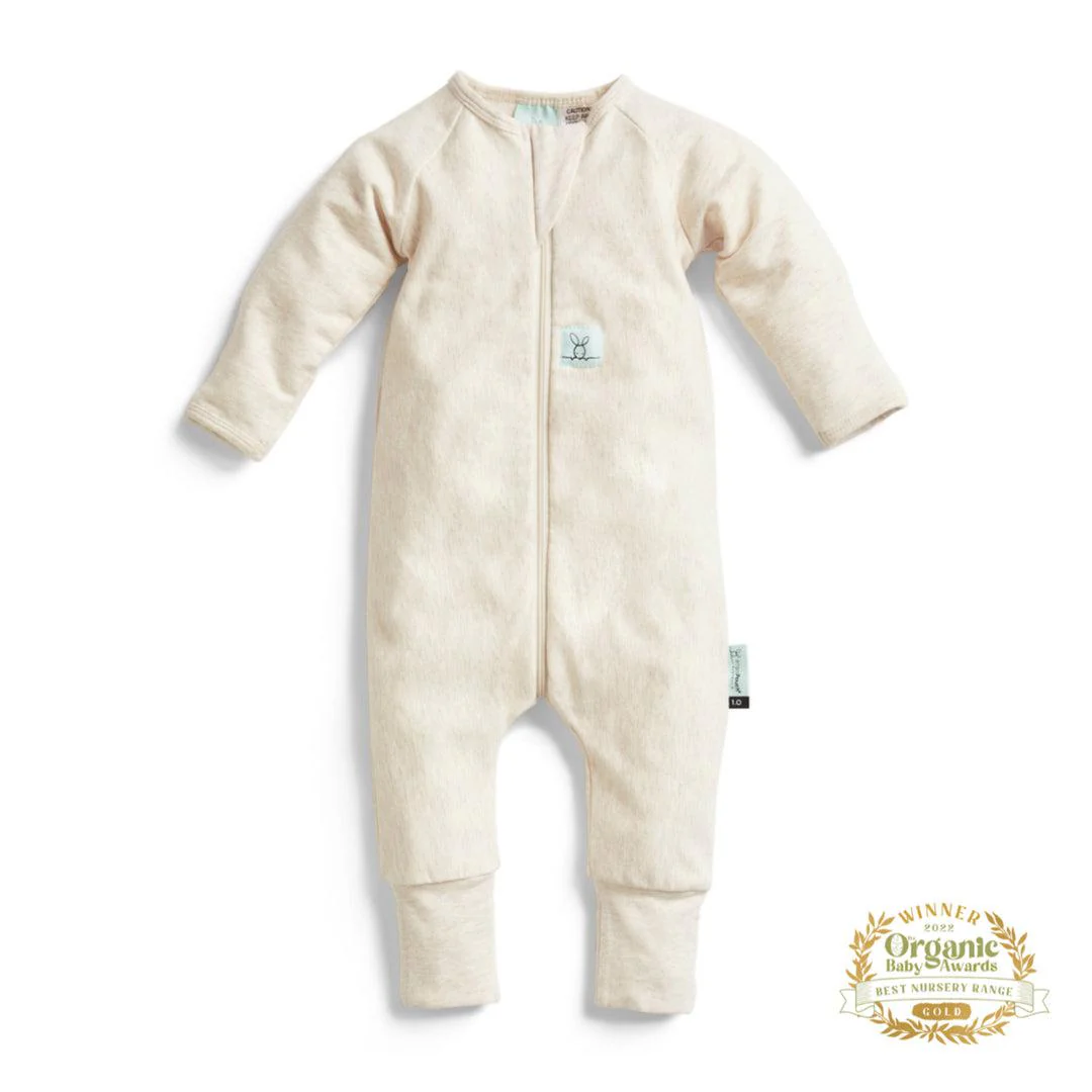 ergoPouch Organic Layers Long Sleeve Babygrow 0.2 TOG - Oatmeal - Image 6