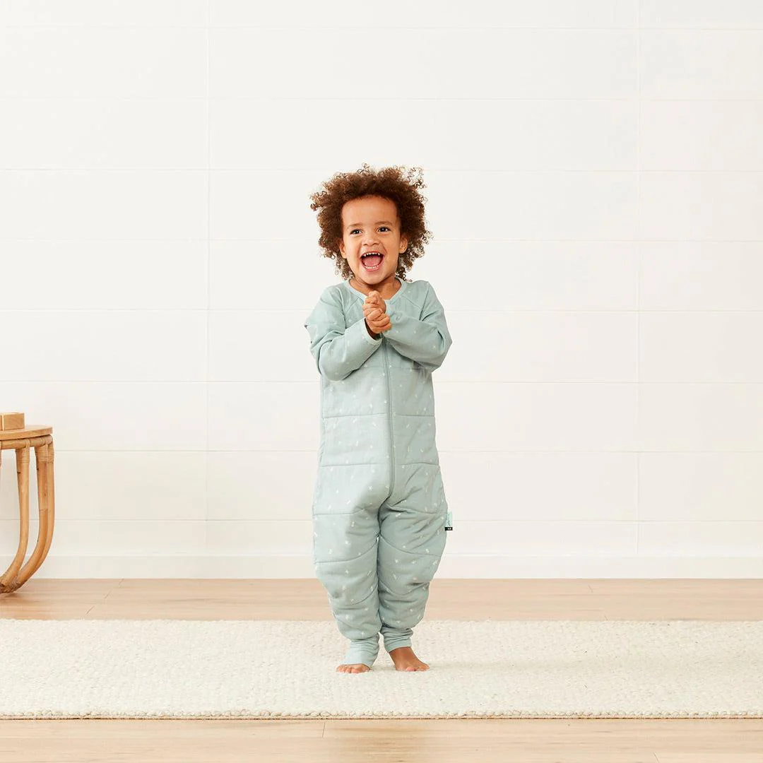 ergoPouch Organic Winter Long Sleeved Sleep Onesie - 3.5 TOG - Sage - Image 6