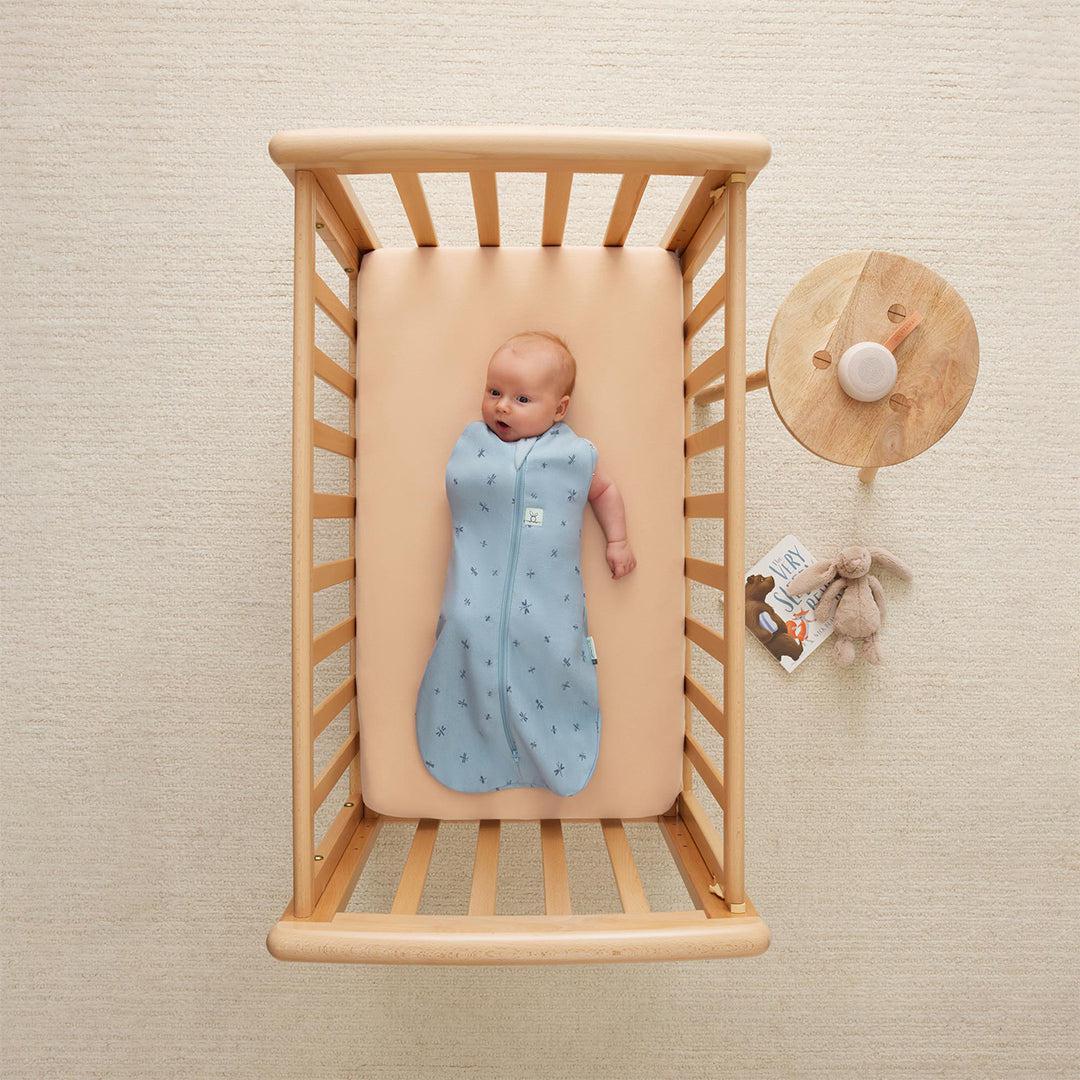 ergoPouch Organic Summer Cocoon Swaddle Sleeping Bag - 0.2 Tog - Blue Dragonflies - Image 7