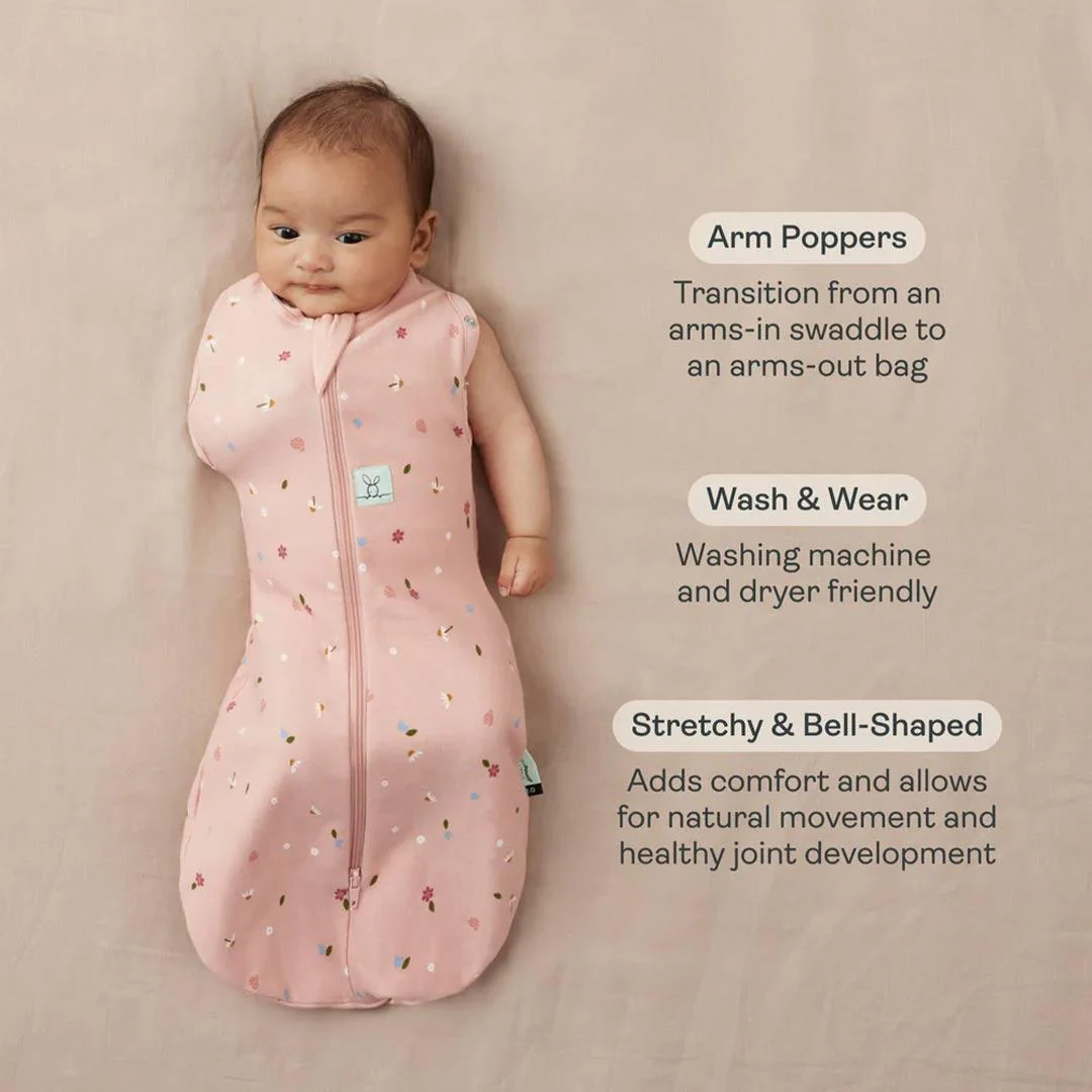 ergoPouch Organic All Year Cocoon Swaddle Sleeping Bag - 1 Tog - Blue Dragonflies - Image 3