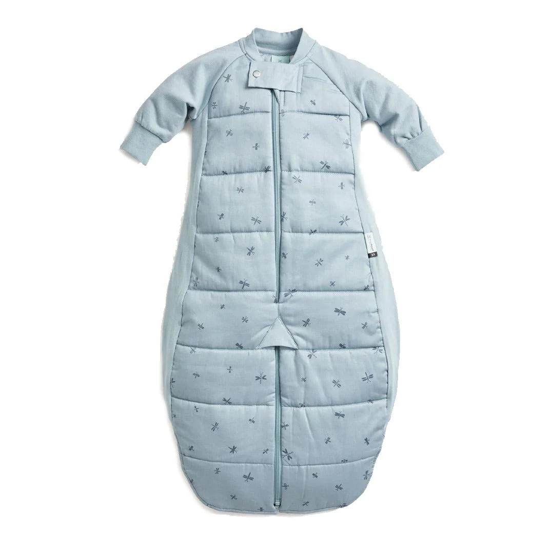 ergoPouch - Organic Winter Long Sleeved 2 In 1 Sleeping Suit Bag - 3.5 TOG - Blue Dragonflies
