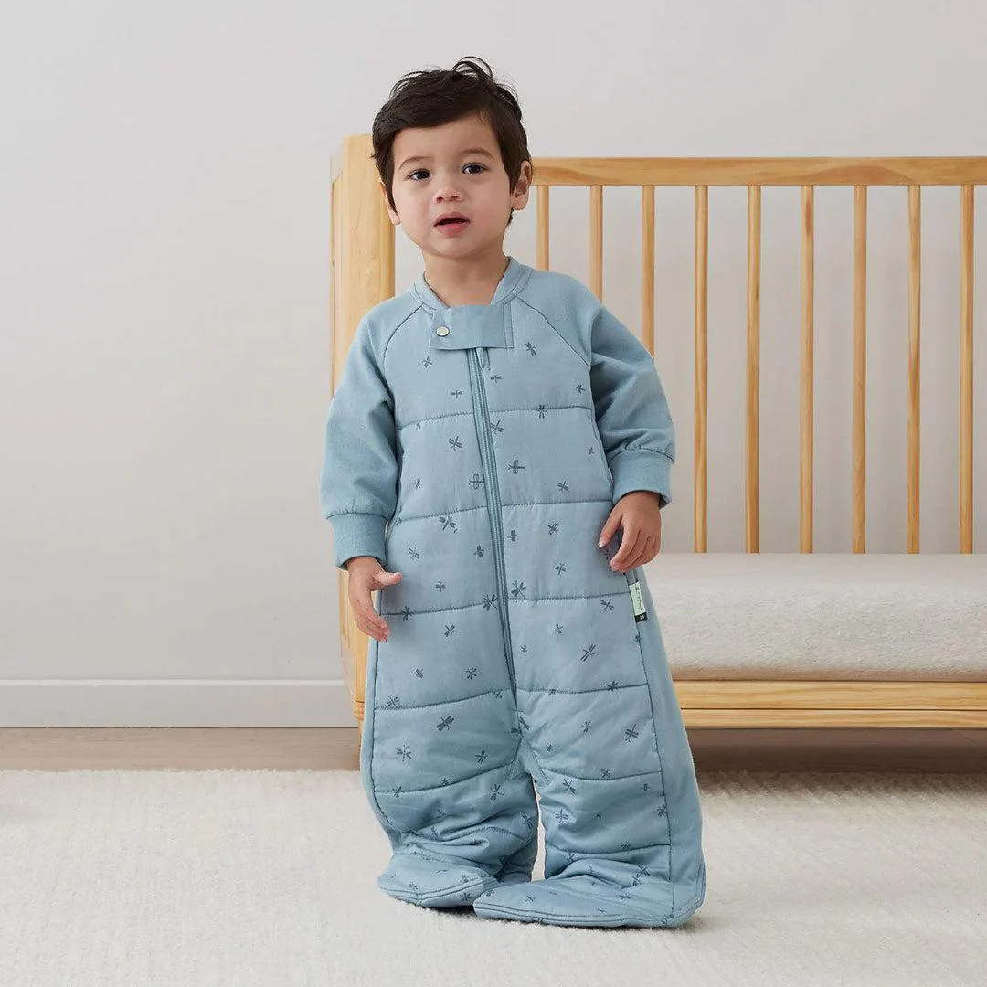 ergoPouch - Organic Winter Long Sleeved 2 In 1 Sleeping Suit Bag - 3.5 TOG - Blue Dragonflies - Image 8