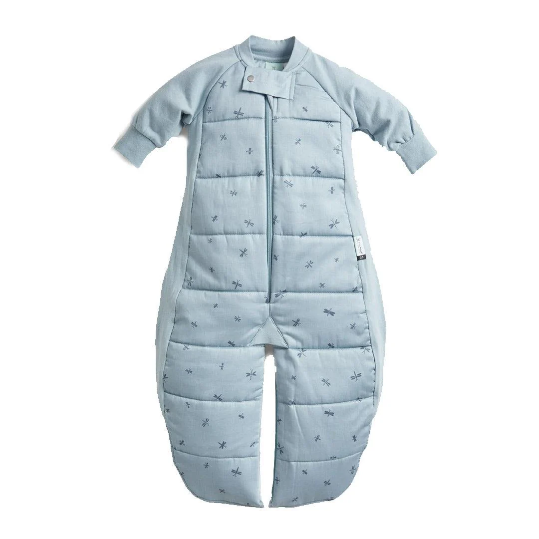 ergoPouch - Organic Winter Long Sleeved 2 In 1 Sleeping Suit Bag - 3.5 TOG - Blue Dragonflies - Image 9