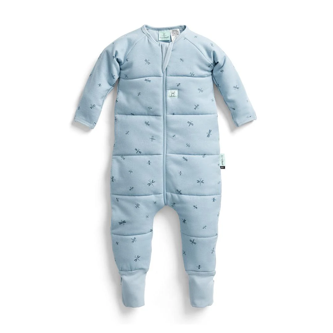ergoPouch - Organic Winter Long Sleeved Sleep Onesie - 2.5 TOG - Blue Dragonflies