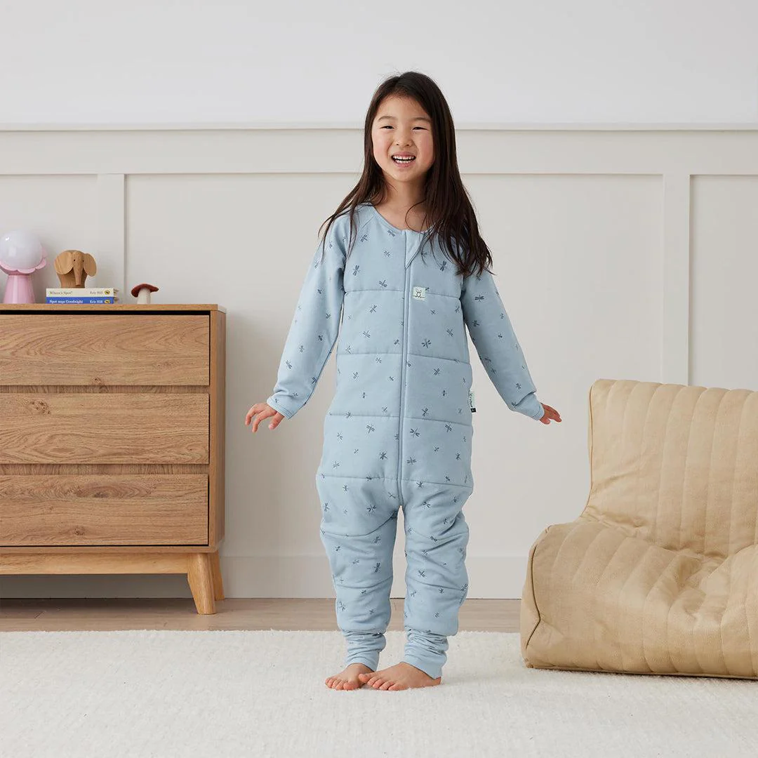 ergoPouch - Organic Winter Long Sleeved Sleep Onesie - 2.5 TOG - Blue Dragonflies - Image 6