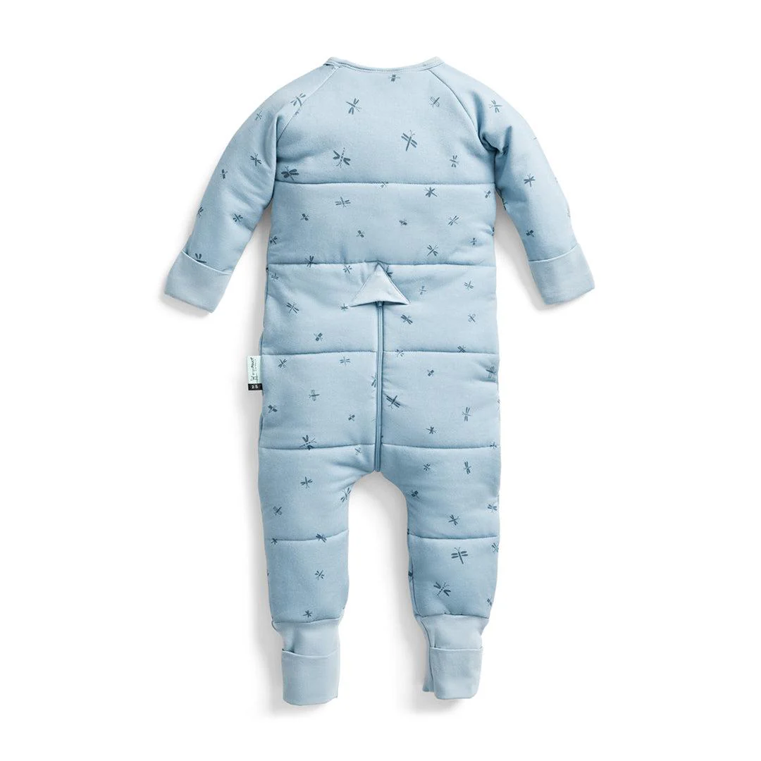 ergoPouch - Organic Winter Long Sleeved Sleep Onesie - 2.5 TOG - Blue Dragonflies - Image 7