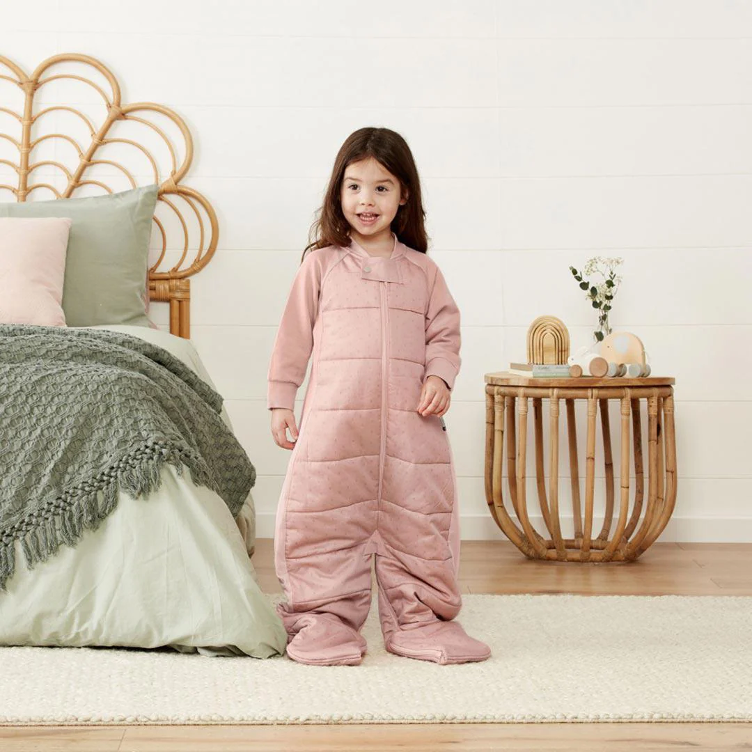 ergoPouch Organic Winter Long Sleeved 2 in 1 Sleeping Suit Bag - Pink Berries - 2.5 TOG - Image 4