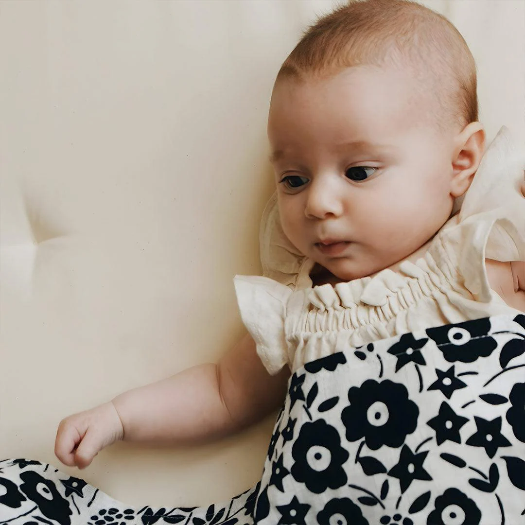 Etta Loves x LIBERTY Sensory XL 'Fairford Shadow' Muslin Swaddle - Black & White - Image 6