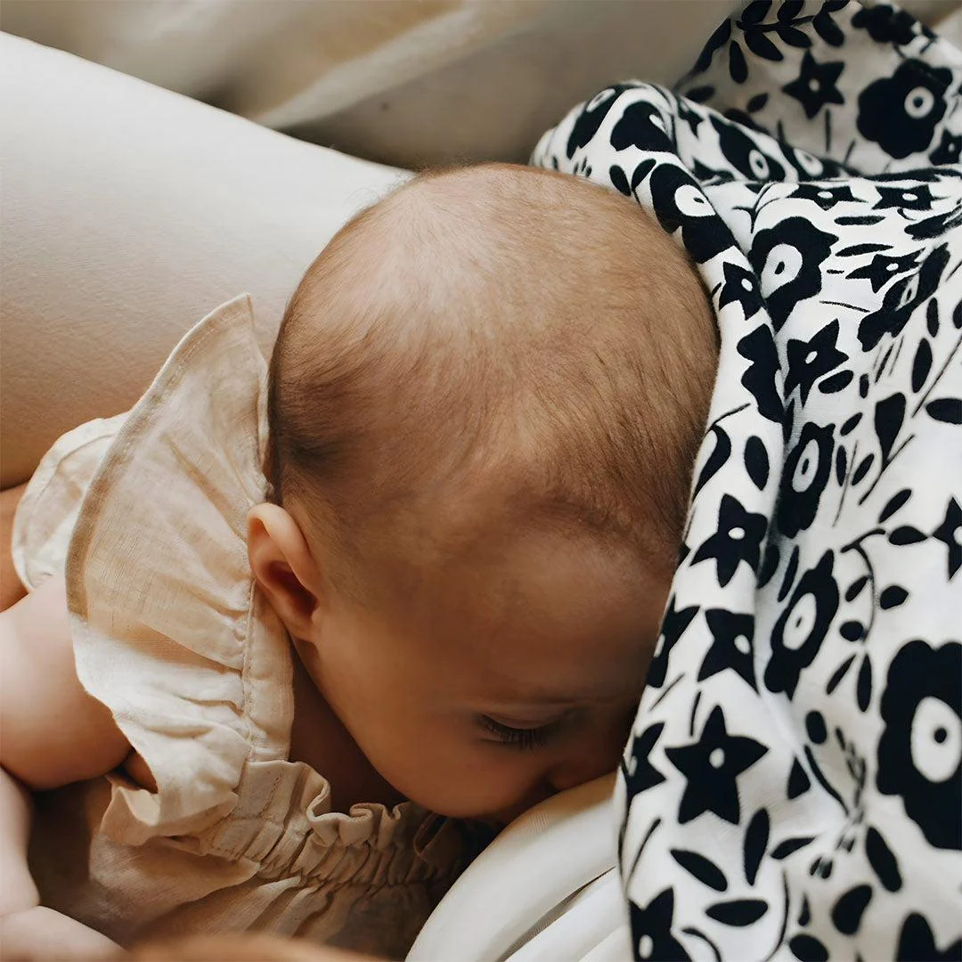 Etta Loves x LIBERTY Sensory XL 'Fairford Shadow' Muslin Swaddle - Black & White - Image 7