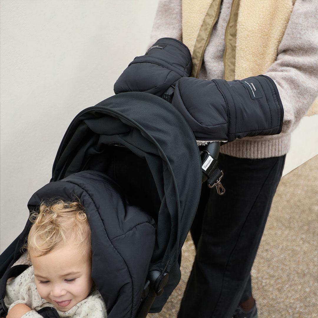 Finnson Astrid Eco Universal Stroller Mittens - Black - Image 4