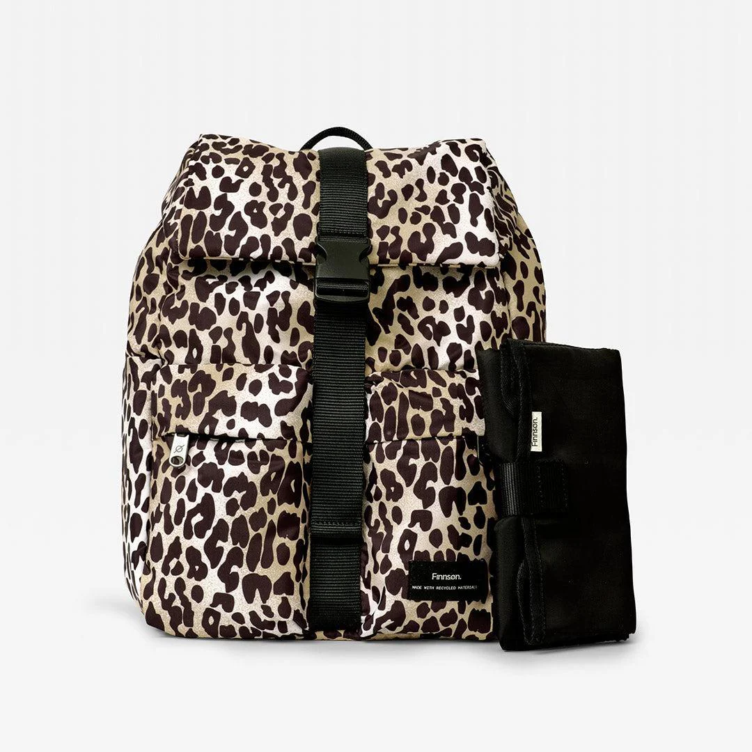 Finnson Elise Eco Changing Backpack & Changing Mat - Leopard