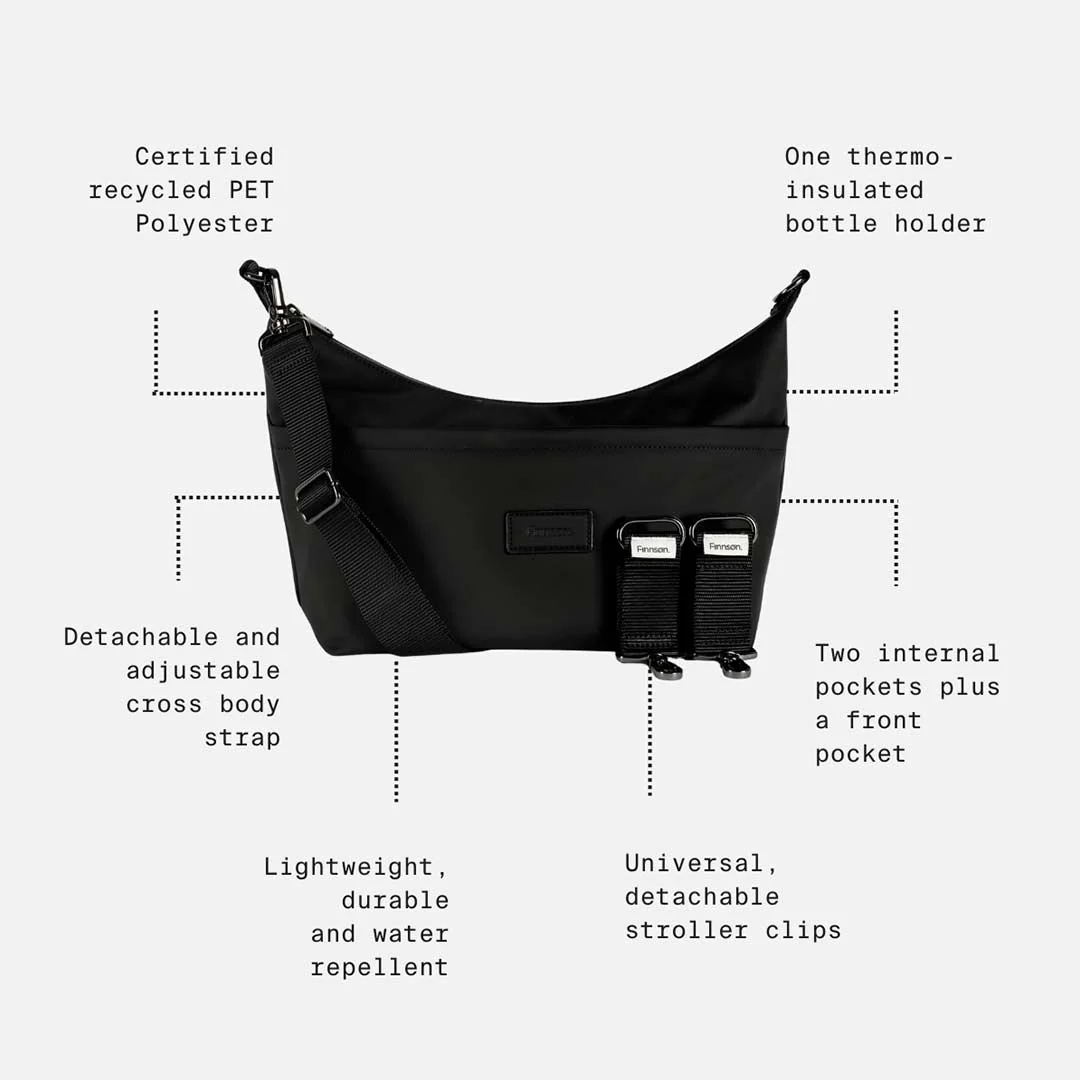 Finnson Fia Eco Oversized Sling Stroller Organiser with Clips - Mocha - Image 4