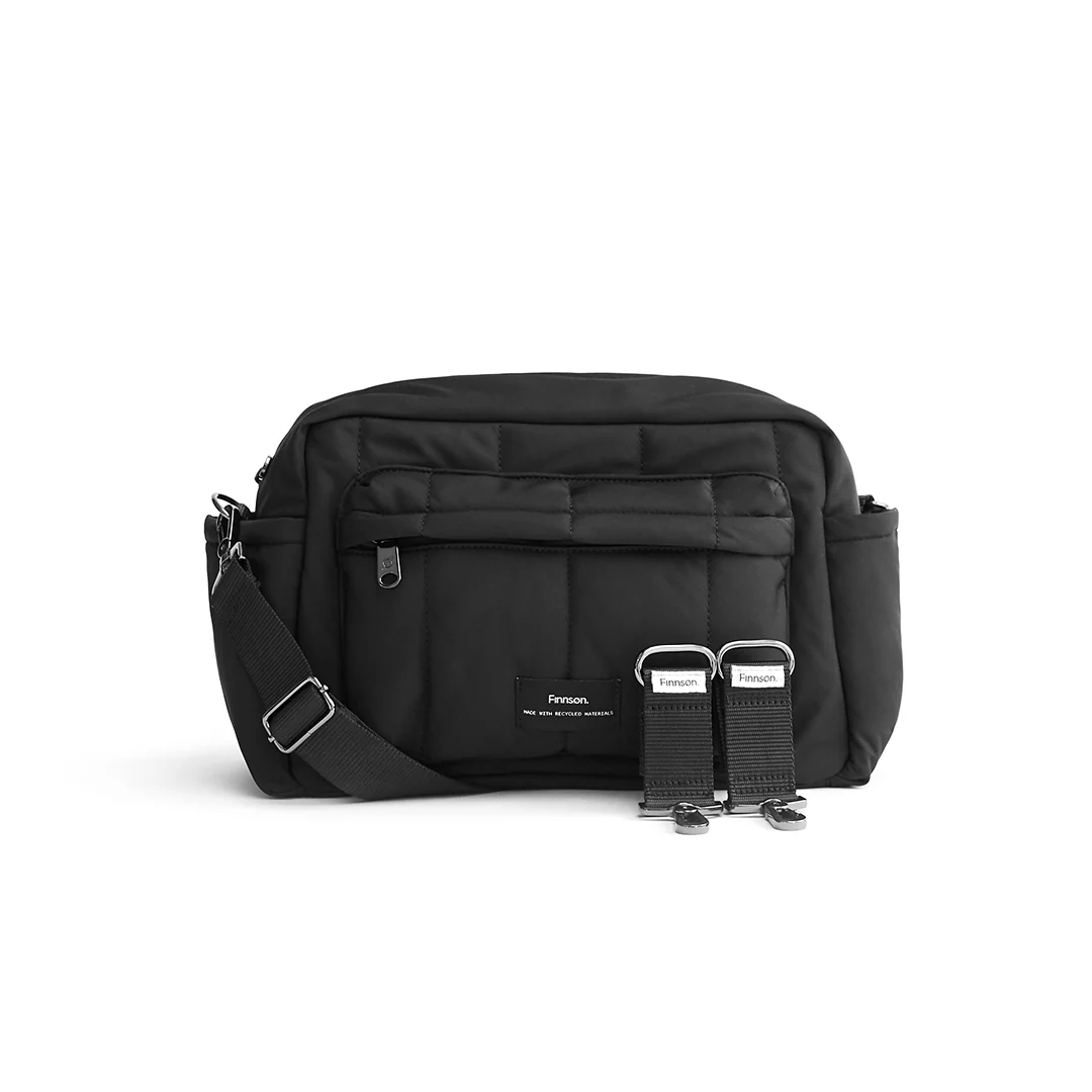 Finnson Freya Compact Changing Bag + Oversized Stroller Organiser - Black