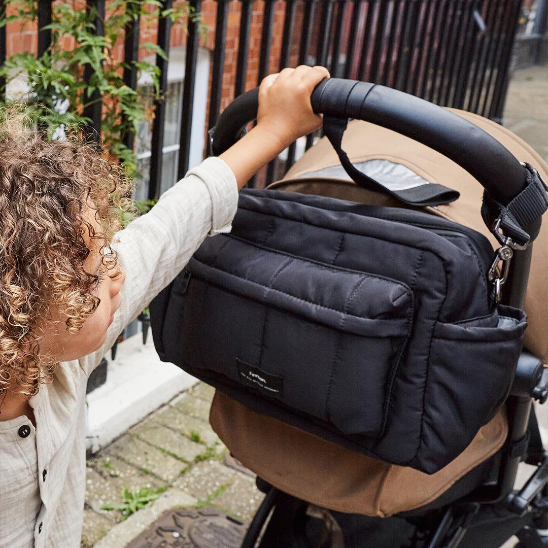 Finnson Freya Compact Changing Bag + Oversized Stroller Organiser - Black - Image 2