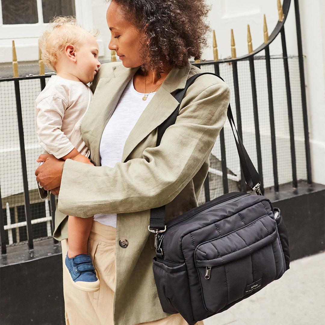 Finnson Freya Compact Changing Bag + Oversized Stroller Organiser - Black - Image 4