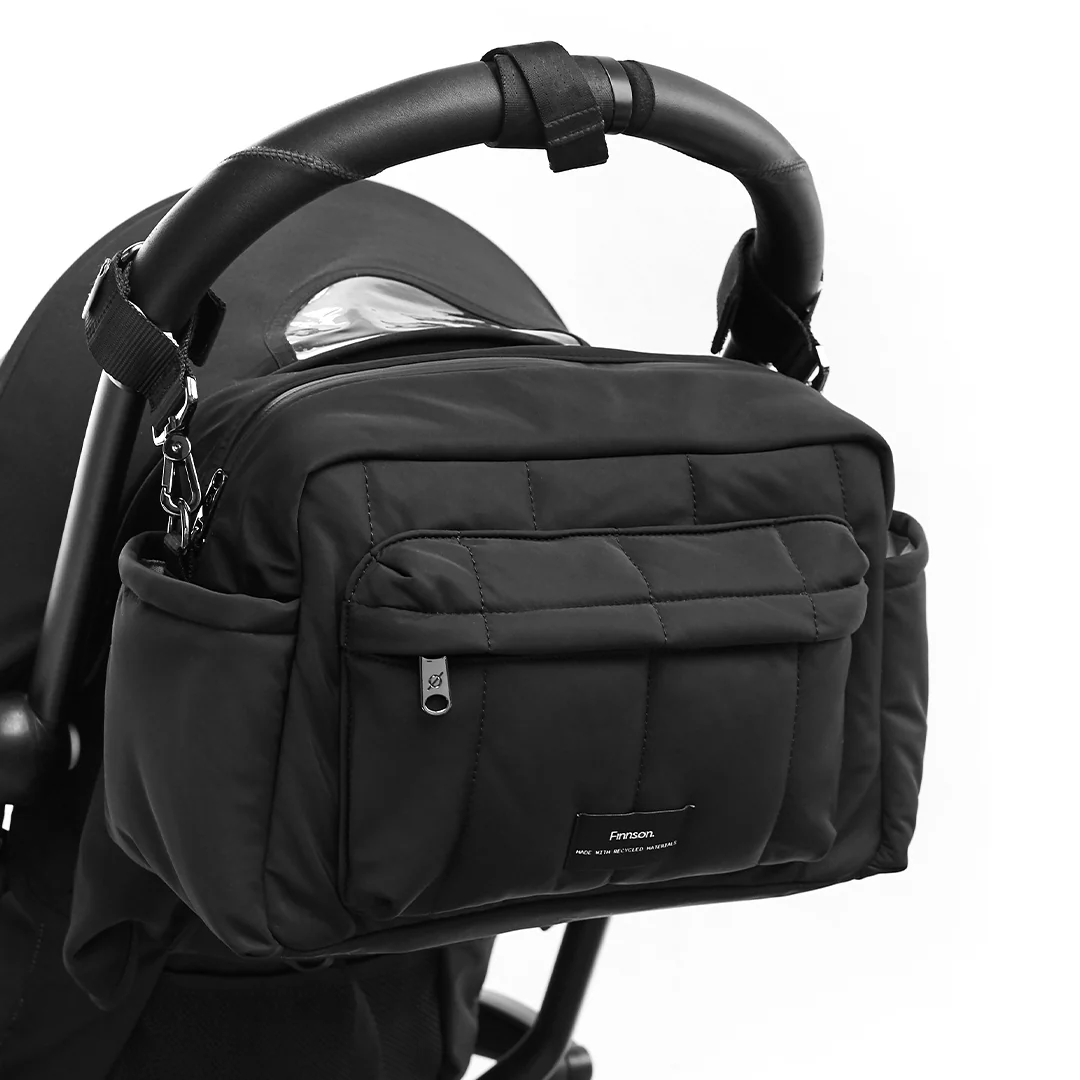 Finnson Freya Compact Changing Bag + Oversized Stroller Organiser - Black - Image 6
