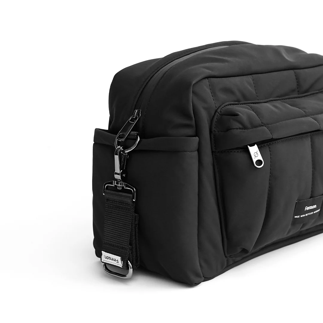 Finnson Freya Compact Changing Bag + Oversized Stroller Organiser - Black - Image 7