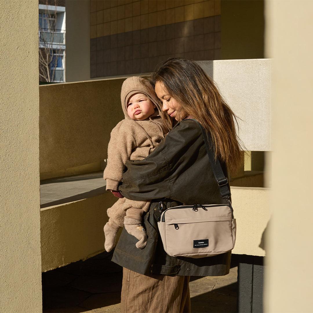 Finnson Frida Eco Stroller Organiser with Stroller Clips  - Taupe - Image 4