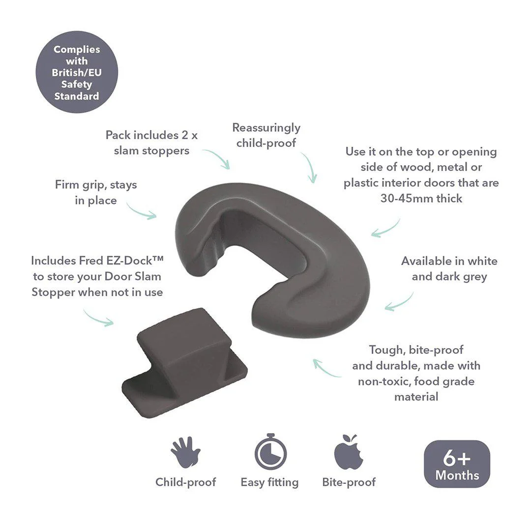 Fred Door Slam Stoppers - Dark Grey V2 - 2 Pack - Image 5