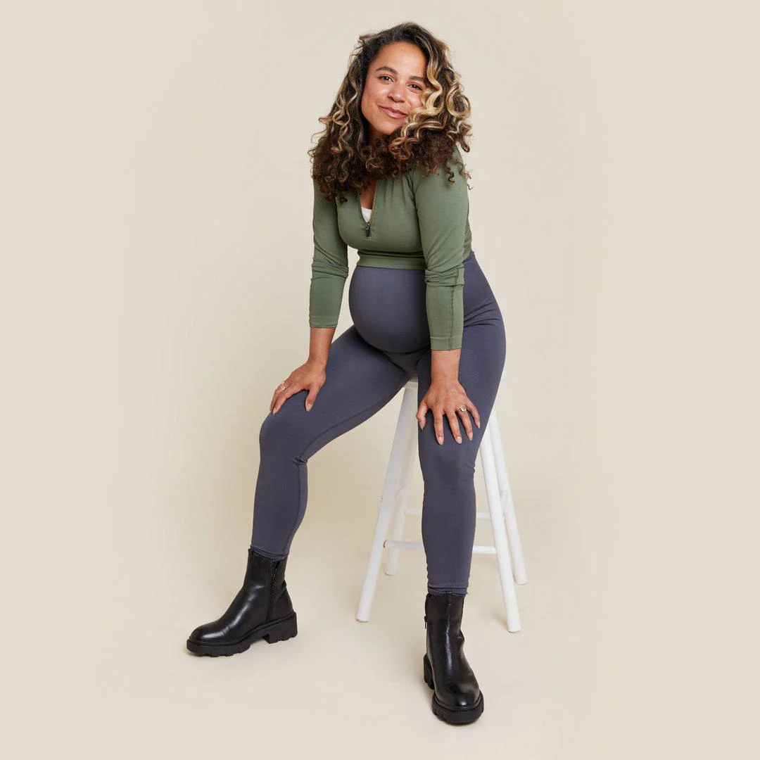 Freerider Co. Maternity Bump Support Leggings - Charcoal - Image 4